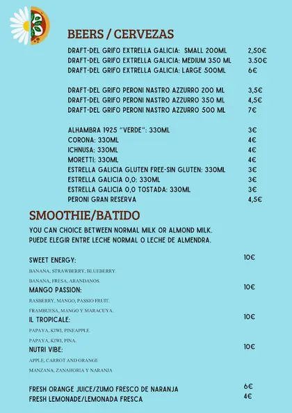 Printed Margher&igrave; menu, page 5