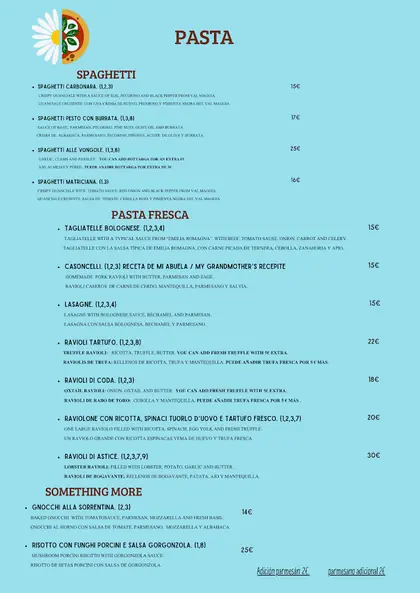 Printed Margher&igrave; menu, page 7